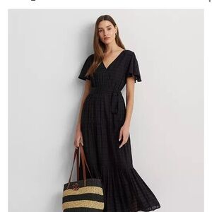Lauren Ralph Lauren Women's Shadow-Gingham Belted Cotton-Blend Dress